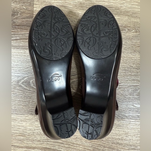 Abeo Shoes Women Sz9.5 Brown 2" Heel Mary Jane Velcro Strap Closure Orthotic - Picture 4 of 5